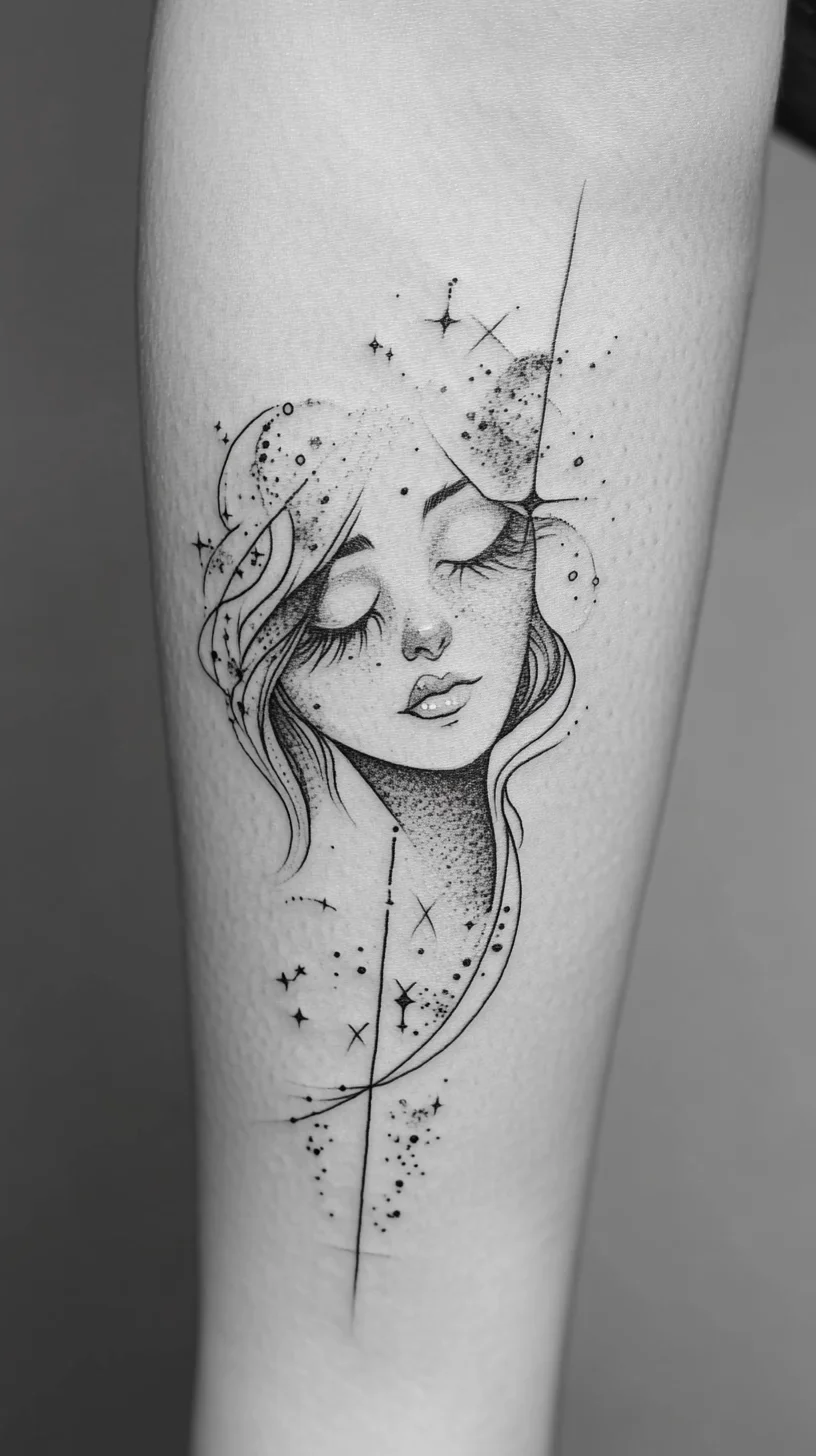 Ethereal Ink: A Dreamy Portrait Tattoo for the Creative Soul