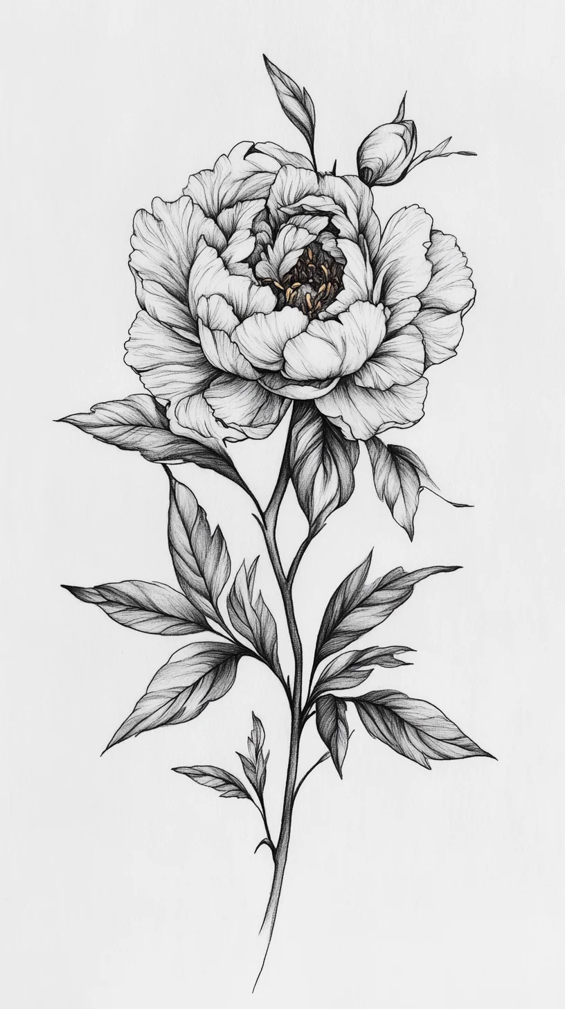 Exquisite Black and White Floral Tattoo Art: Embrace Timeless Elegance