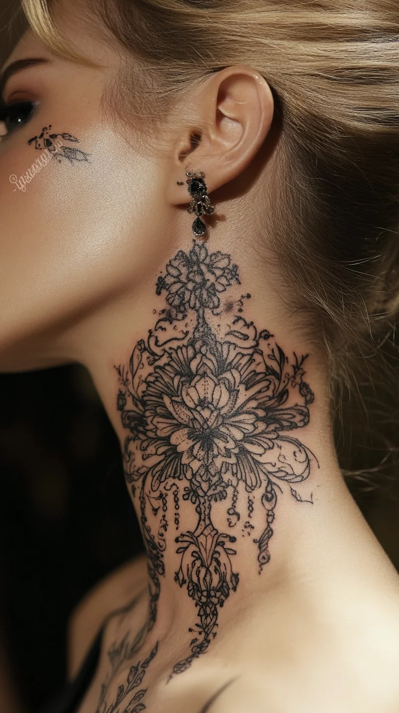 Exquisite Floral Neck Tattoo: A Bold Statement of Art and Elegance