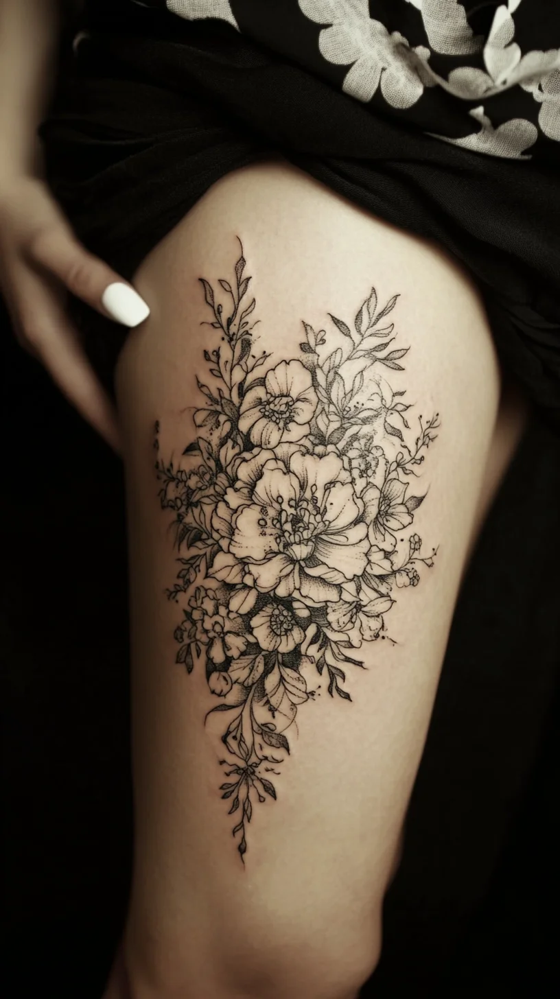 Exquisite Floral Tattoo Design: A Bold Statement of Elegance and Individuality