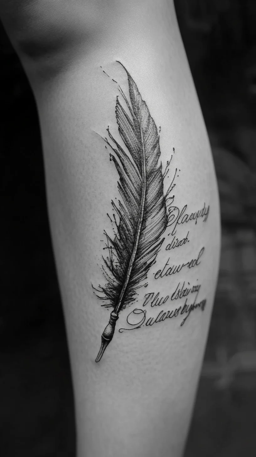 Feathered Elegance: A Timeless Tattoo Design for the Modern Individual