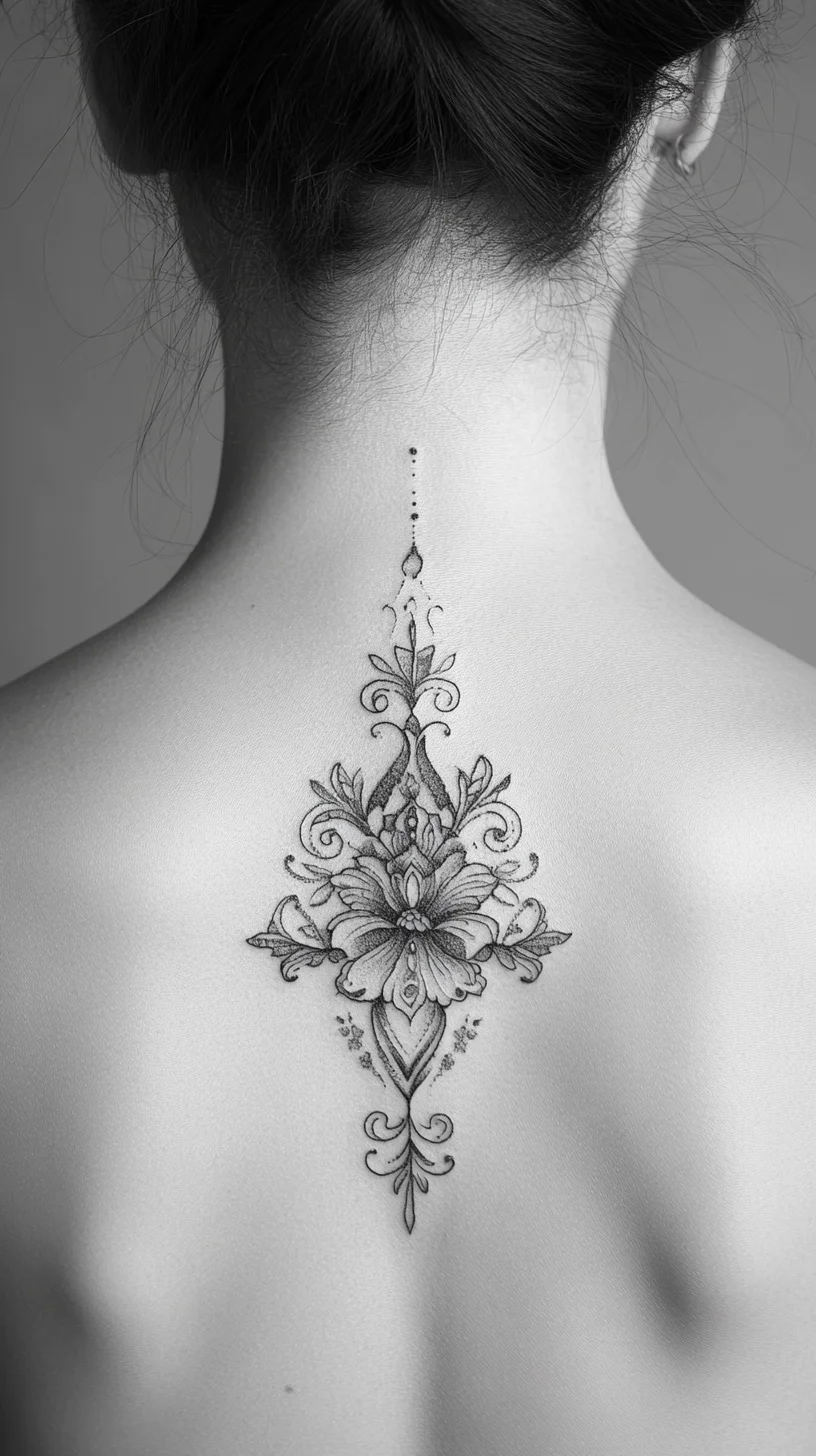 Graceful Floral Back Tattoo: A Statement of Elegance and Artistry