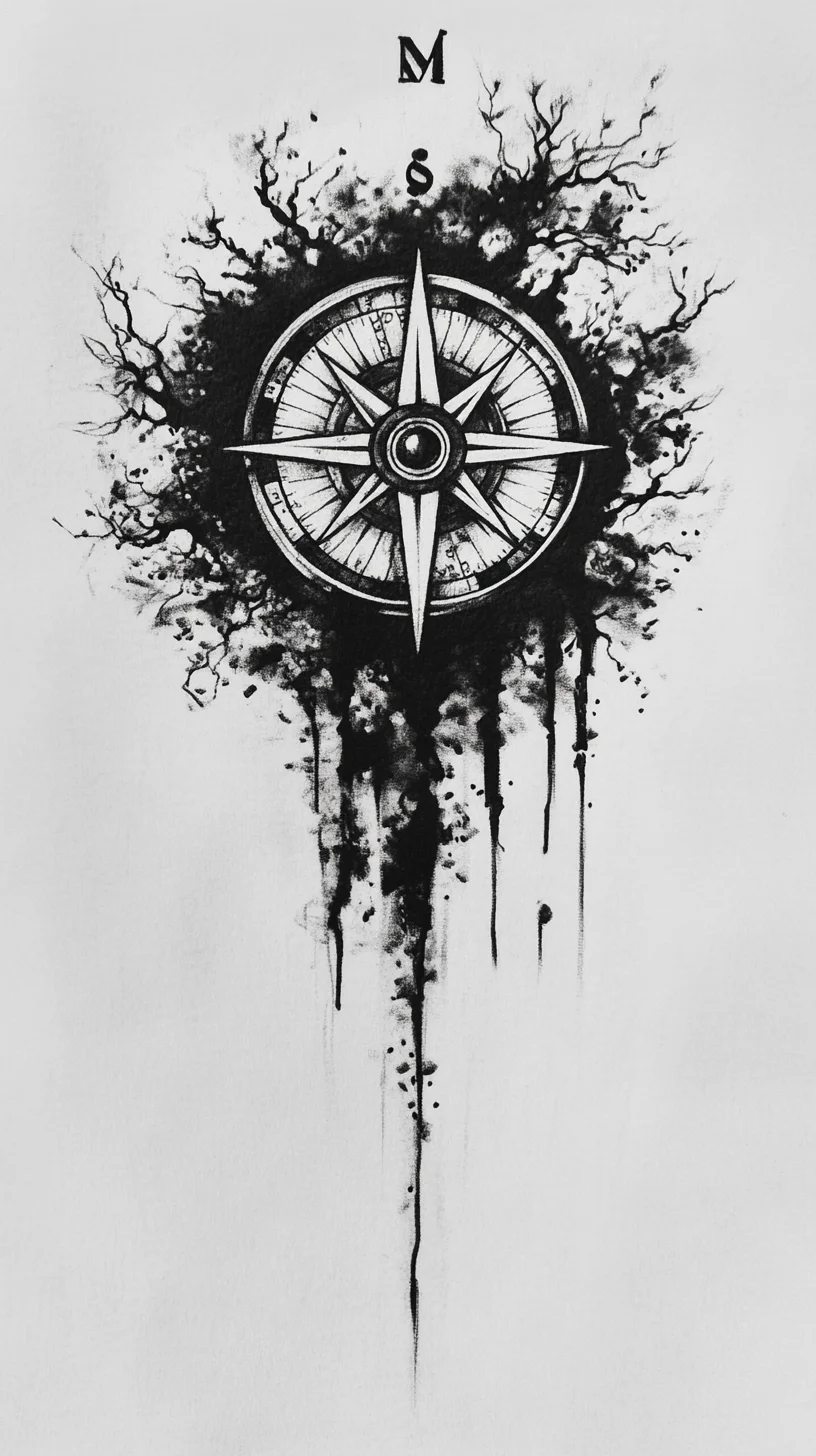 Guide Your Journey with This Stunning Compass Tattoo Design