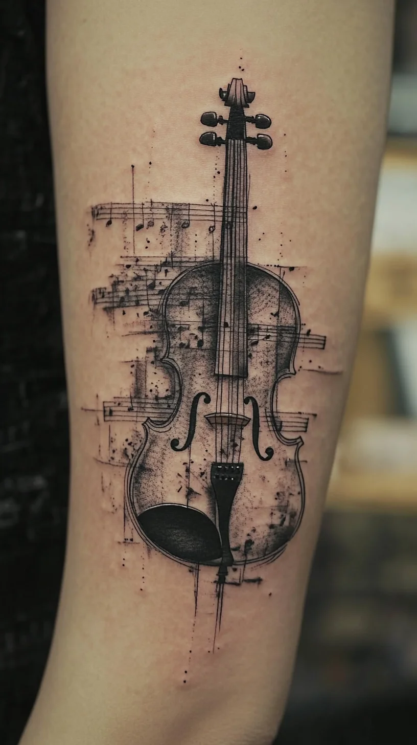 Harmony in Ink: Captivating Violin Tattoo for Music Lovers