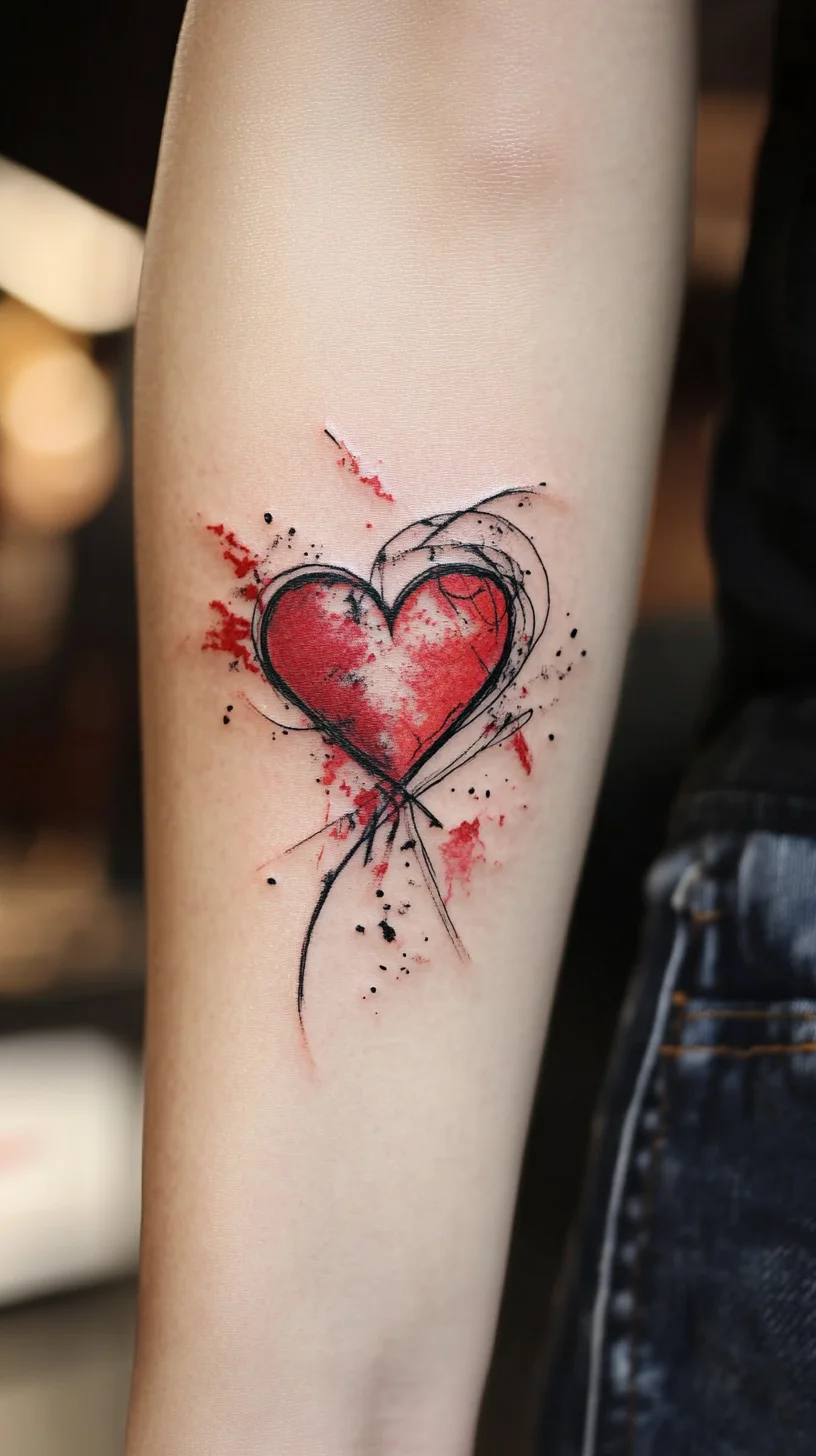 Heartfelt Ink: Bold and Artistic Heart Tattoo for a Unique Style Statement