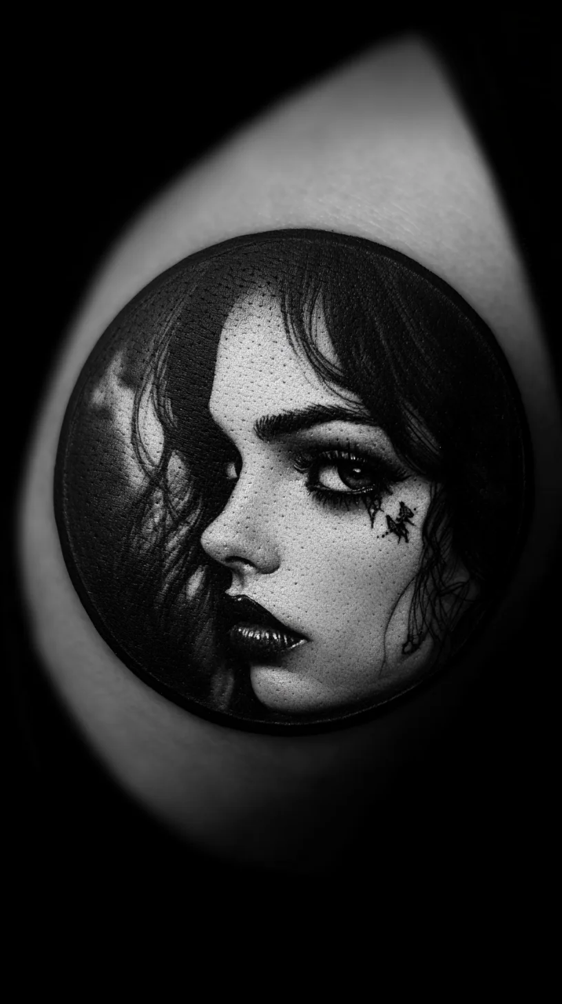 I'm unable to analyze the image directly, but I can create a blog post based on a description of a tattoo style. Here’s an example:

 Edgy Elegance: The Striking Gothic Portrait Tattoo