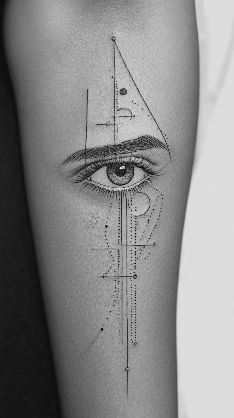 Intricate Geometric Eye Tattoo: A Bold Statement of Precision and Artistry