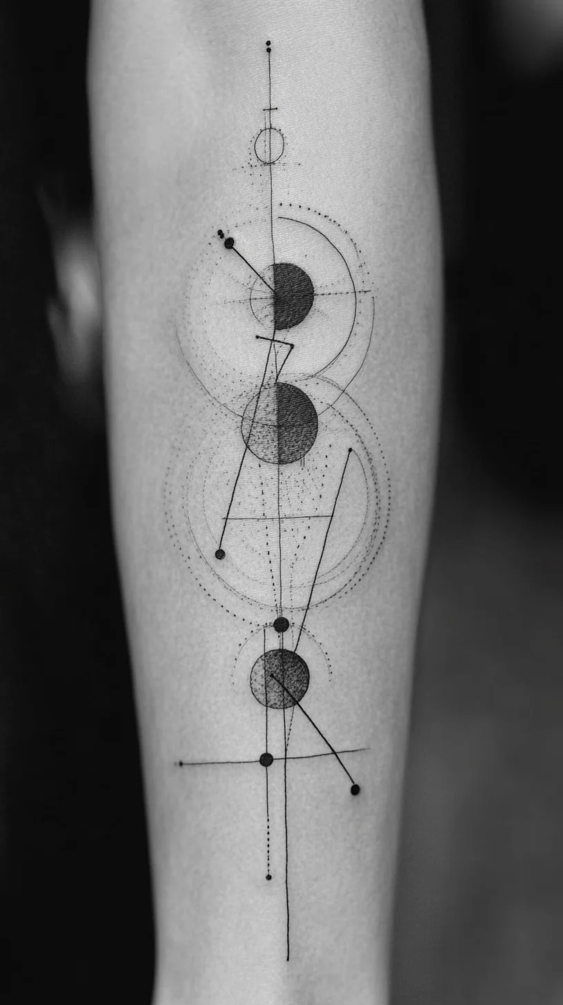 Intricate Geometric Tattoo: A Modern Twist on Minimalist Art