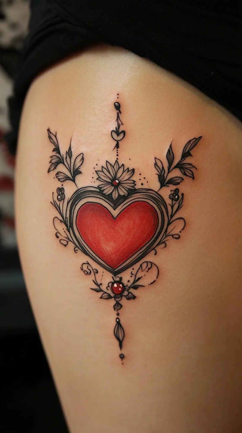 Love in Bloom: The Allure of Artistic Heart Tattoos with Floral Accents