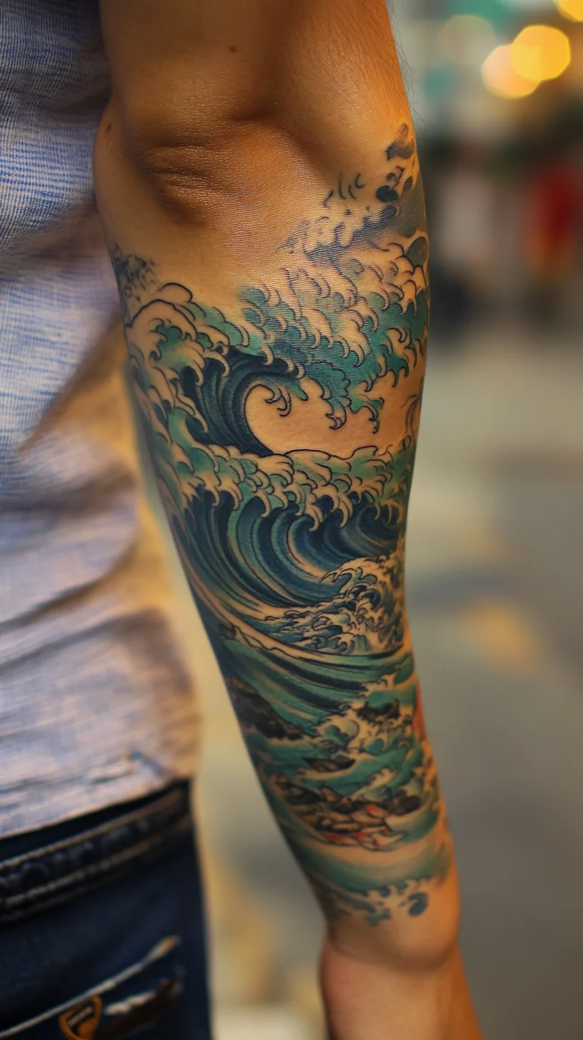 Masterful Ocean Waves Tattoo: A Bold Expression of Nature’s Beauty