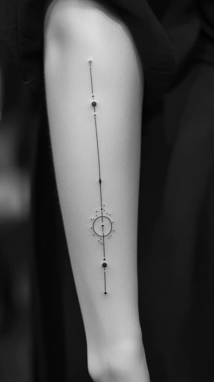 Minimalist Cosmic Tattoo: Celestial Simplicity for the Modern Aesthetic