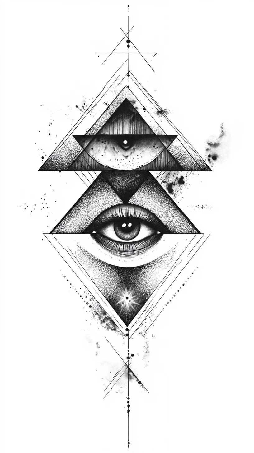 Mystical Geometric Eye Tattoo: A Bold Statement of Spiritual Insight