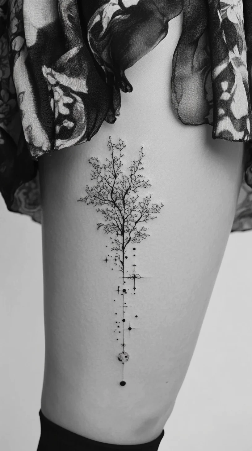 Nature-Inspired Black Ink Tattoo: A Unique Fusion of Art and Meaning