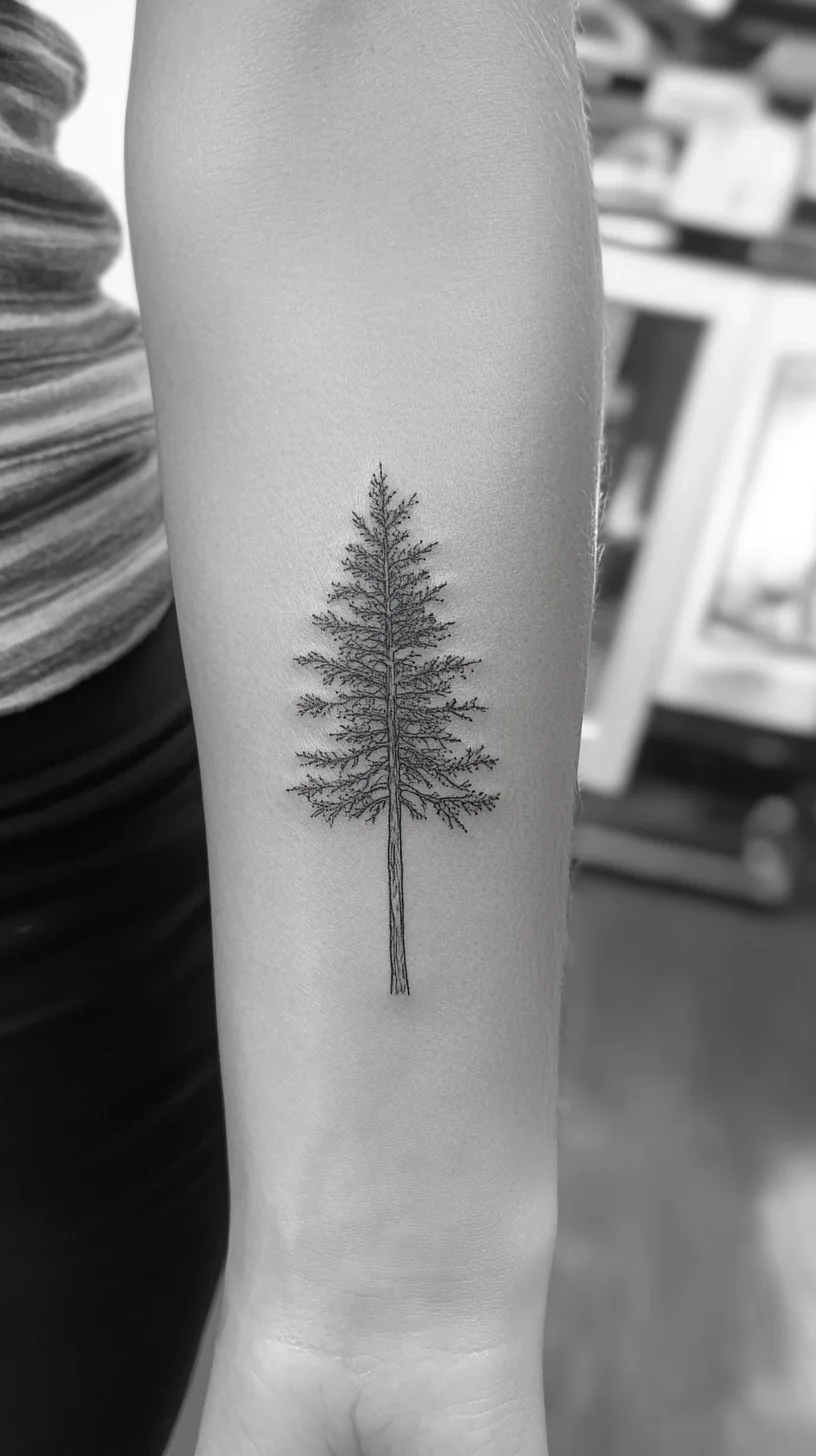 Nature’s Embrace: The Elegant Pine Tree Tattoo for the Nature Lover