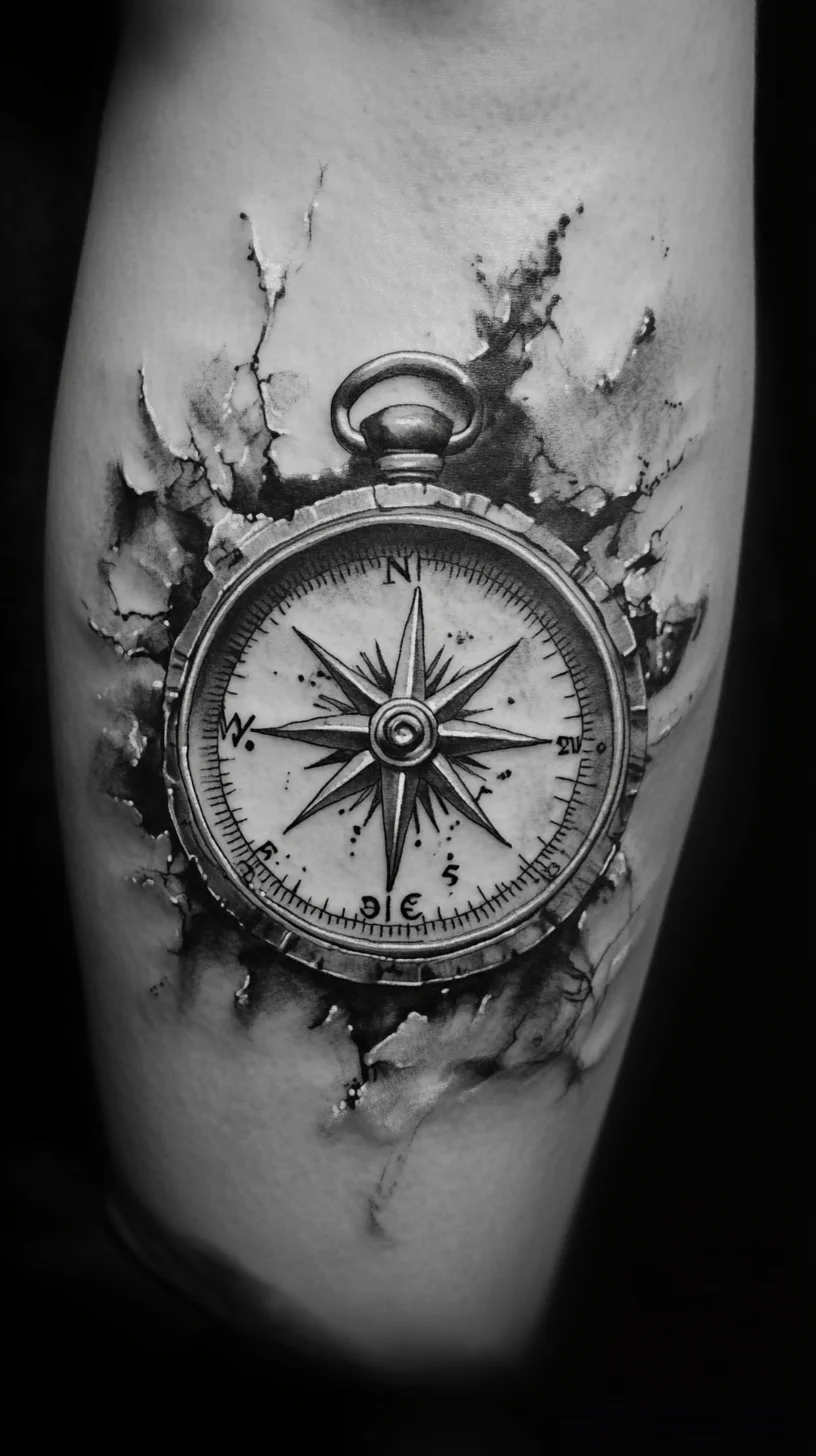 Navigate Your Journey: Stunning Compass Tattoo Design for Adventurous Souls