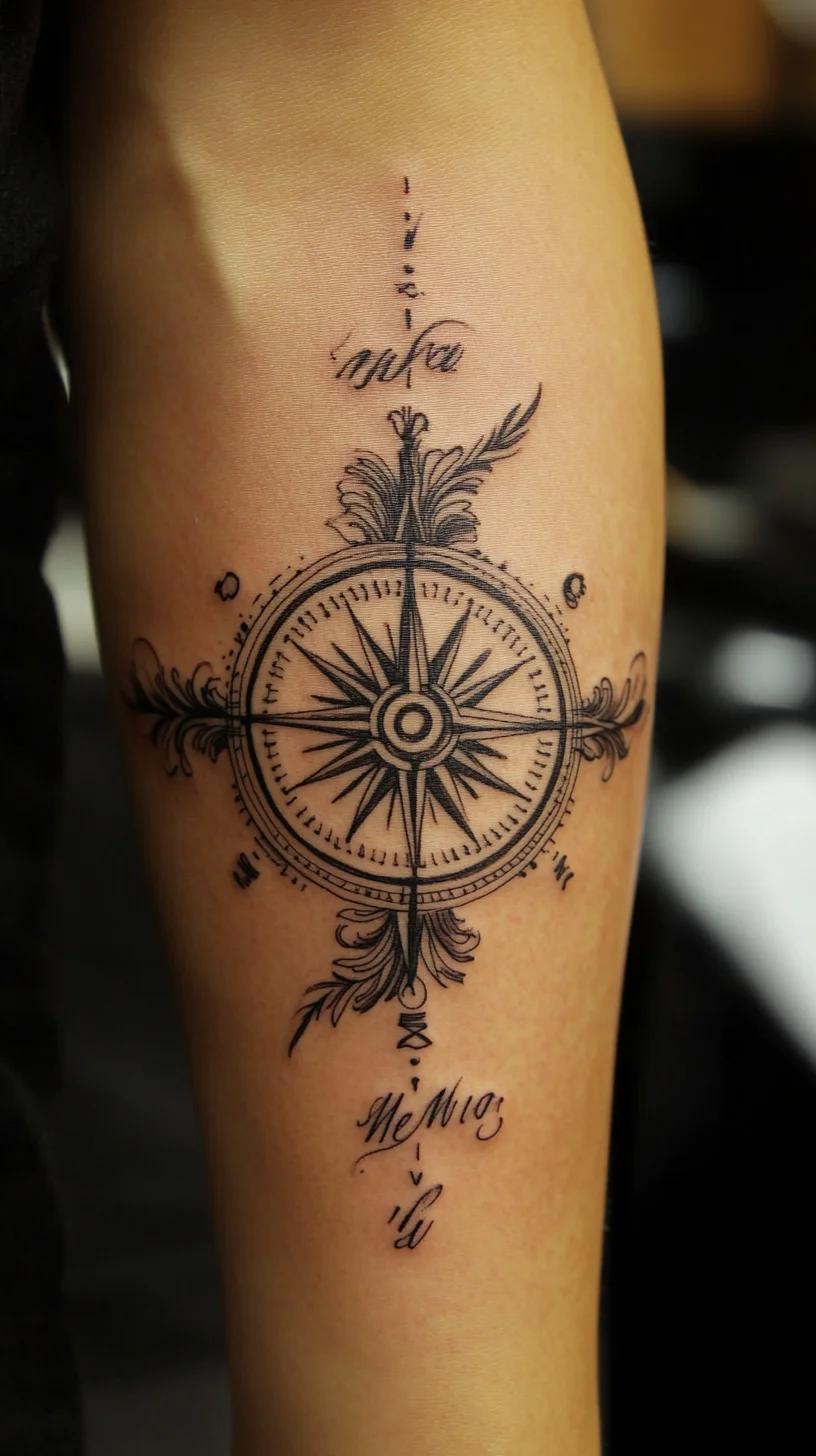 Navigate Your Journey: Stunning Compass Tattoo Design for Meaningful Expression