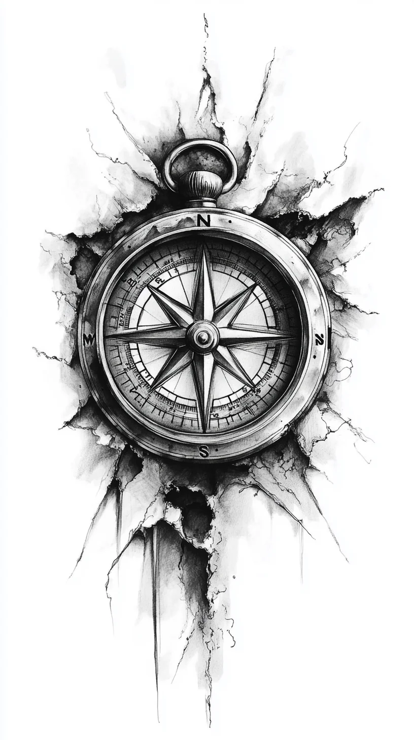 Navigate Your Journey: The Timeless Compass Tattoo Design