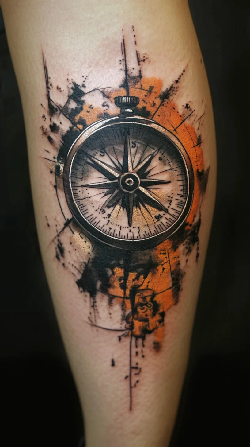 Navigate Your Journey with This Stunning Compass Tattoo Design