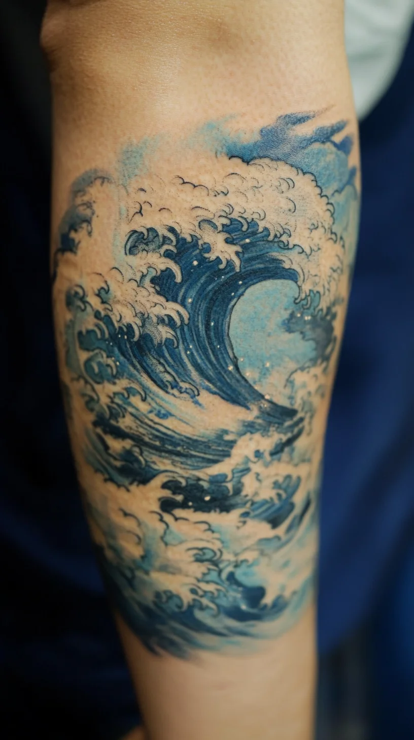 Ride the Wave: A Serene Ocean Tattoo That Captivates