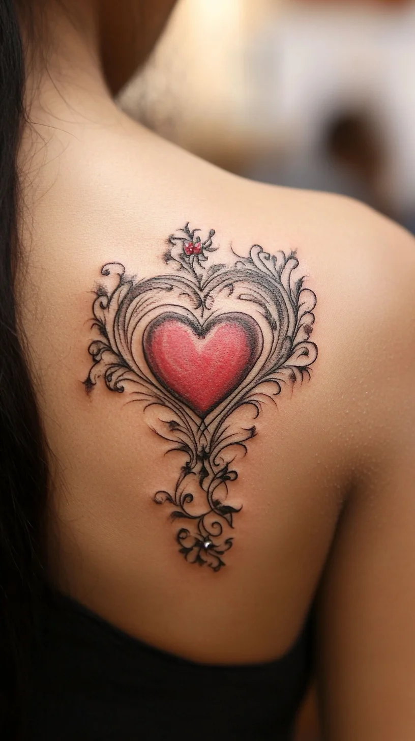 Romantic Floral Heart Tattoo: A Timeless Expression of Affection