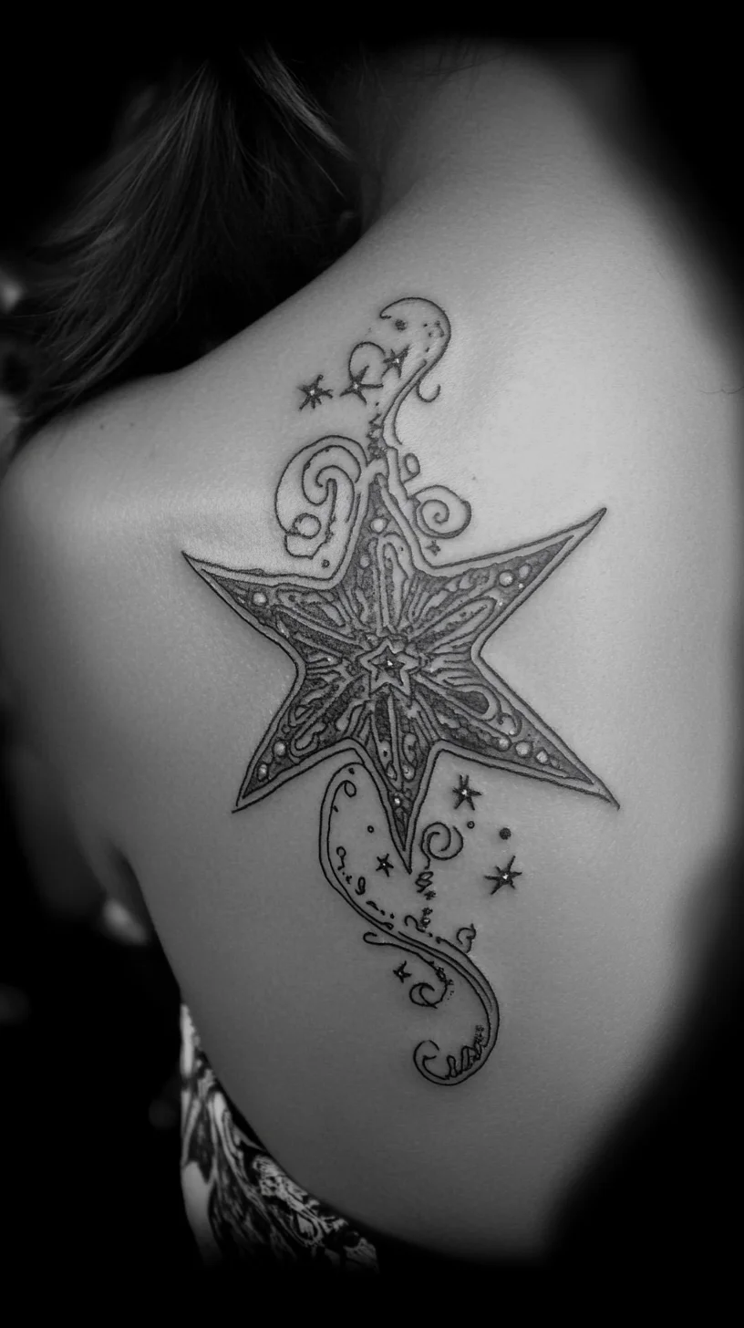 Shine Bright with Intricate Star Tattoos: A Touch of Celestial Elegance