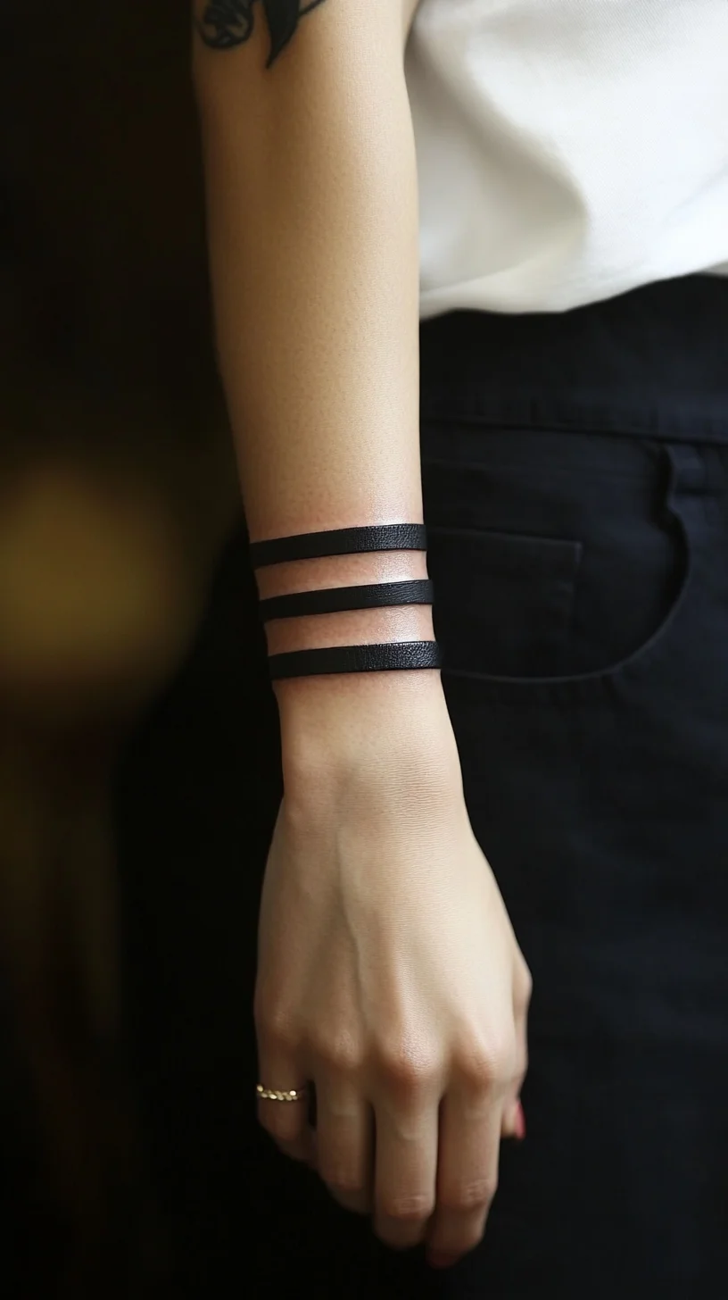 Sleek and Chic: The Bold Black Line Tattoo for Minimalist Elegance