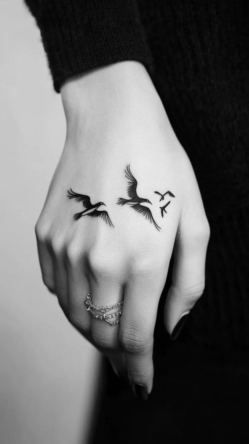 Soaring Elegance: Embrace Freedom with Minimalist Bird Tattoos