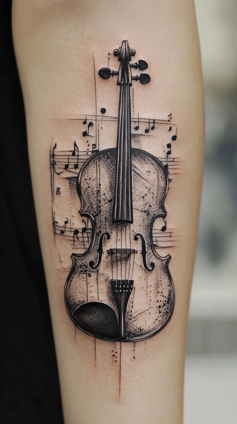 Striking Elegance: The Melodic Violin Tattoo for Music Lovers