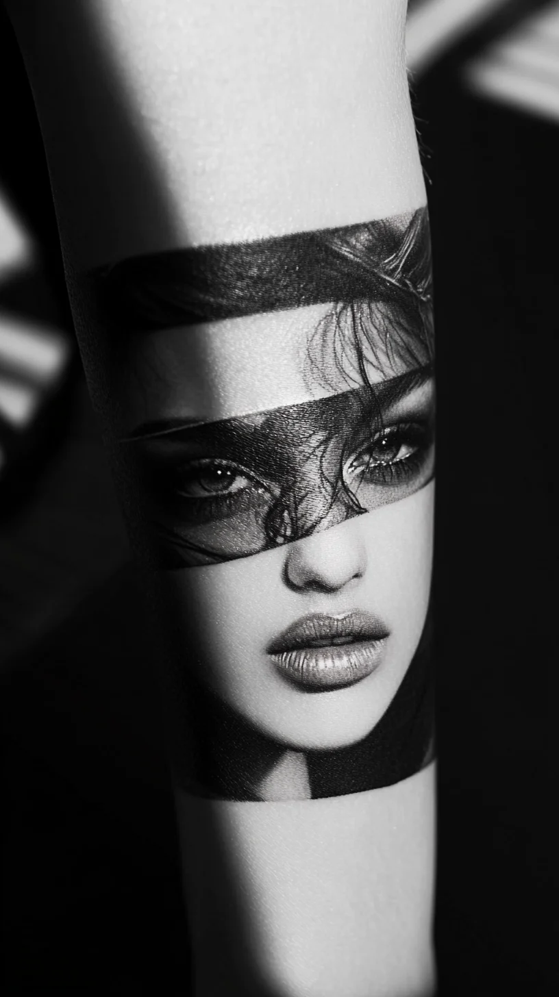 Striking Monochrome Portrait Tattoo: A Bold Expression of Art and Identity