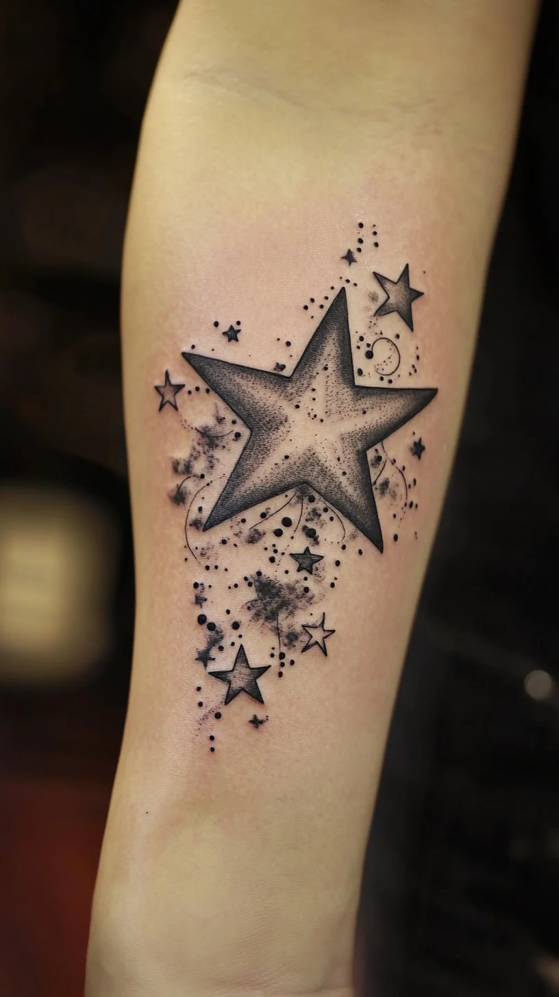 Stunning Cosmic Star Tattoo: A Unique Blend of Art and Whimsy