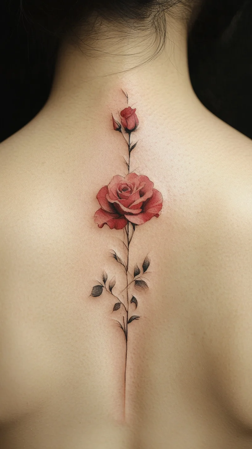 Stunning Floral Elegance: A Timeless Rose Tattoo for Effortless Grace