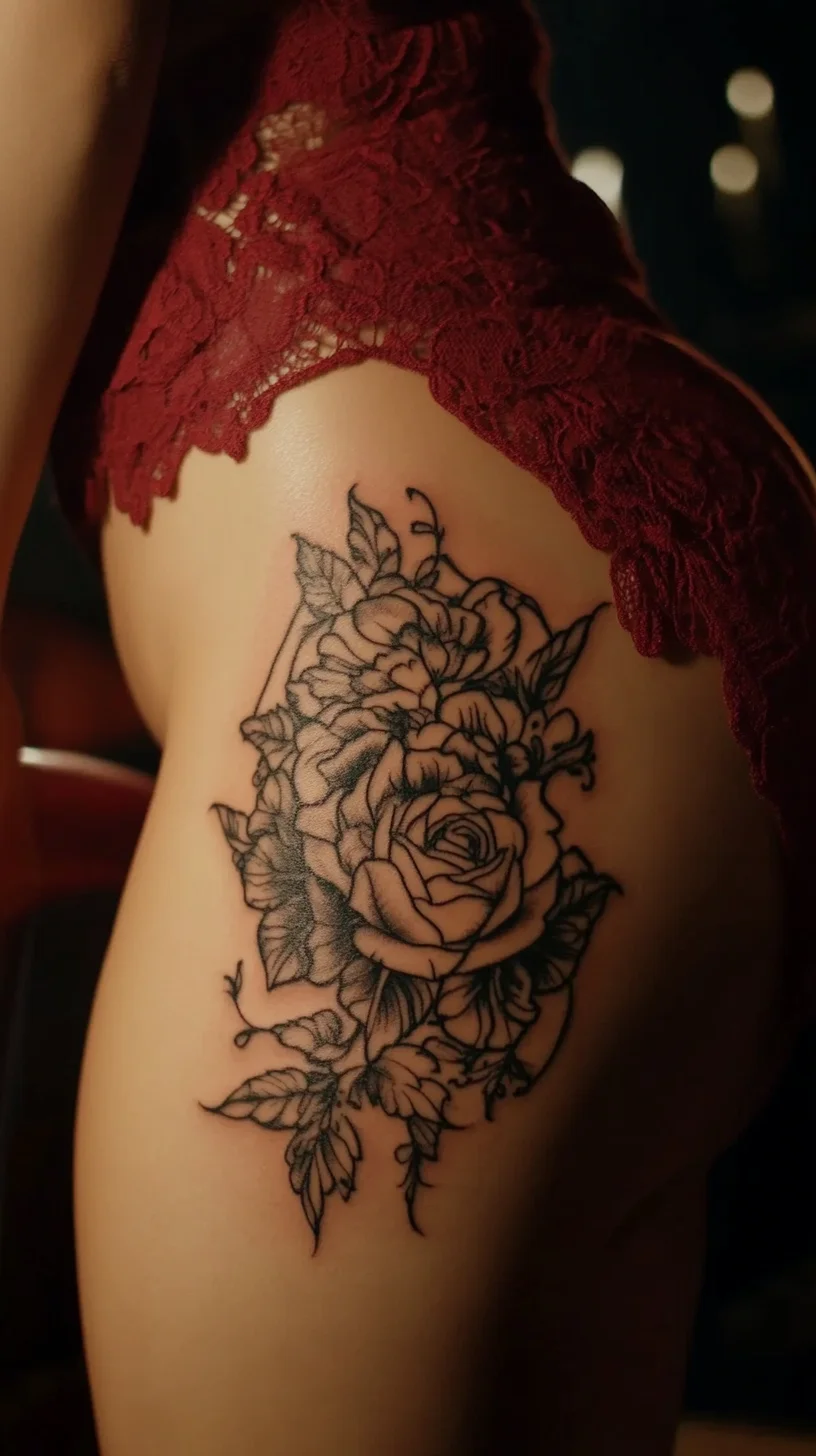 Stunning Floral Ink: Timeless Rose Tattoo for Creative Souls