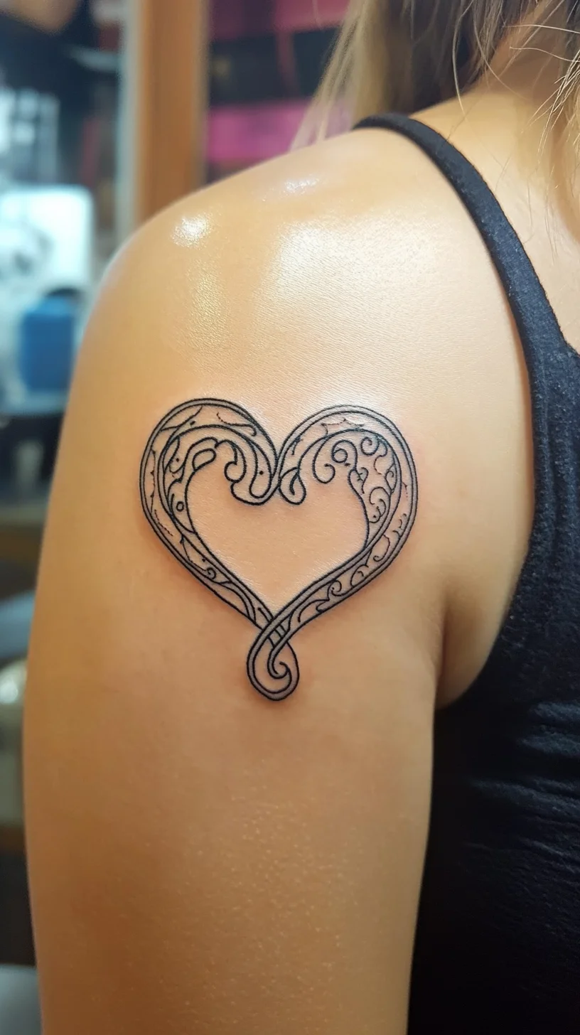 Sure! Here’s an analysis based on the description of the tattoo:

 Elegant Heart Tattoo: A Timeless Expression of Love and Individuality