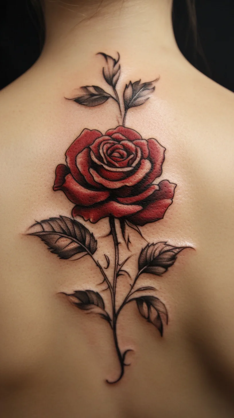 Timeless Beauty: The Bold Red Rose Tattoo for Effortless Elegance