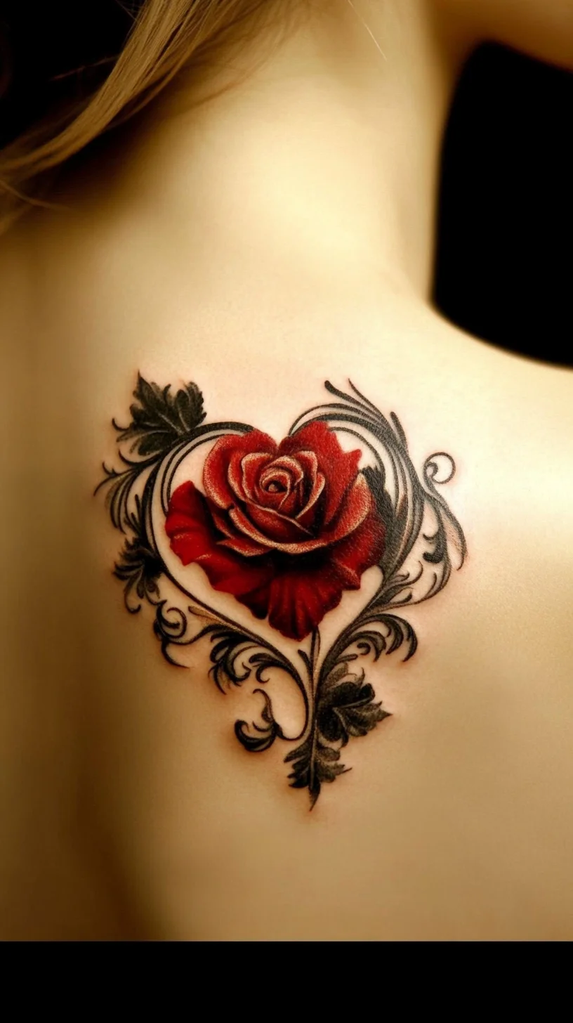 Timeless Elegance: A Stunning Rose Tattoo with Intricate Flourishes