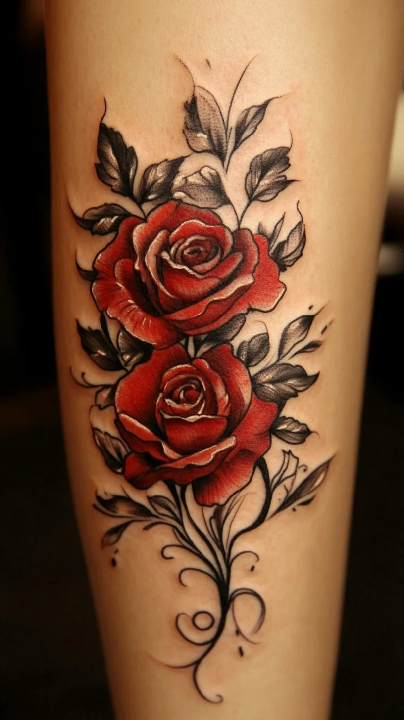 Timeless Elegance: Stunning Red Rose Tattoo Design for Bold Statements