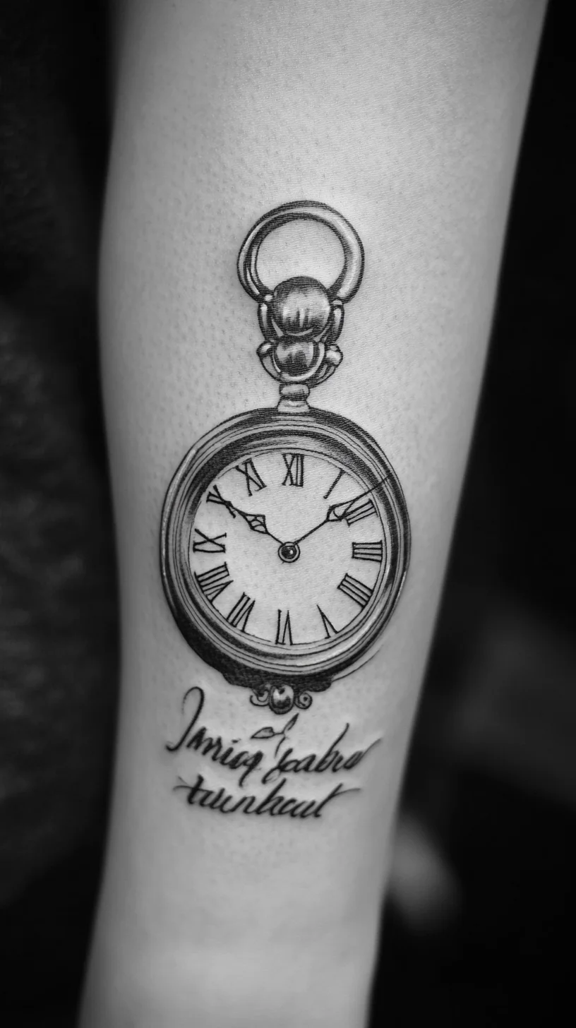 Timeless Elegance: The Intricate Pocket Watch Tattoo Design