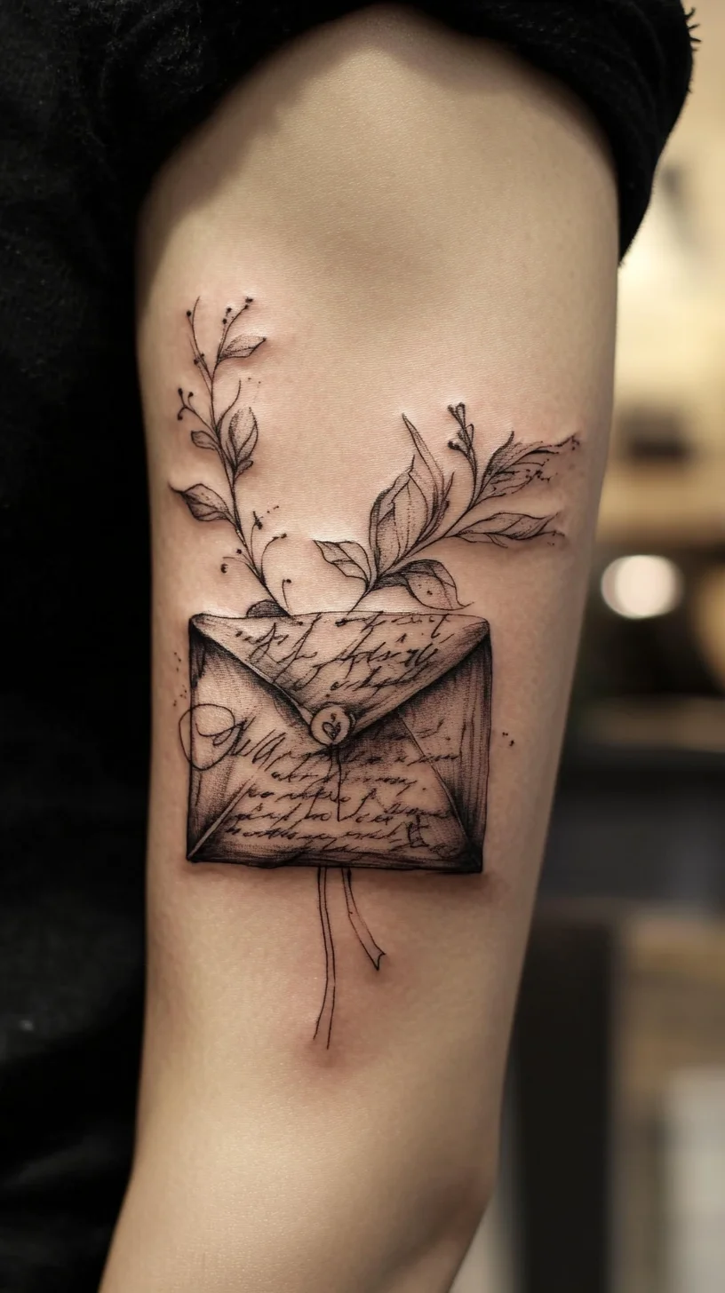 Timeless Letter Tattoo: A Whimsical Blend of Nature and Nostalgia