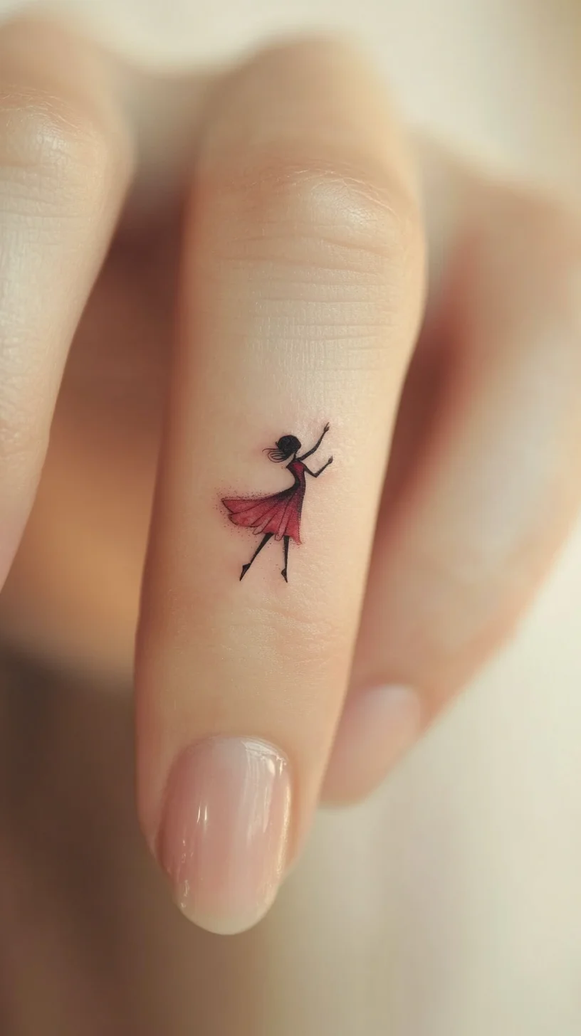 Tiny Yet Impactful: Adorable Dancing Figure Tattoo for Subtle Elegance