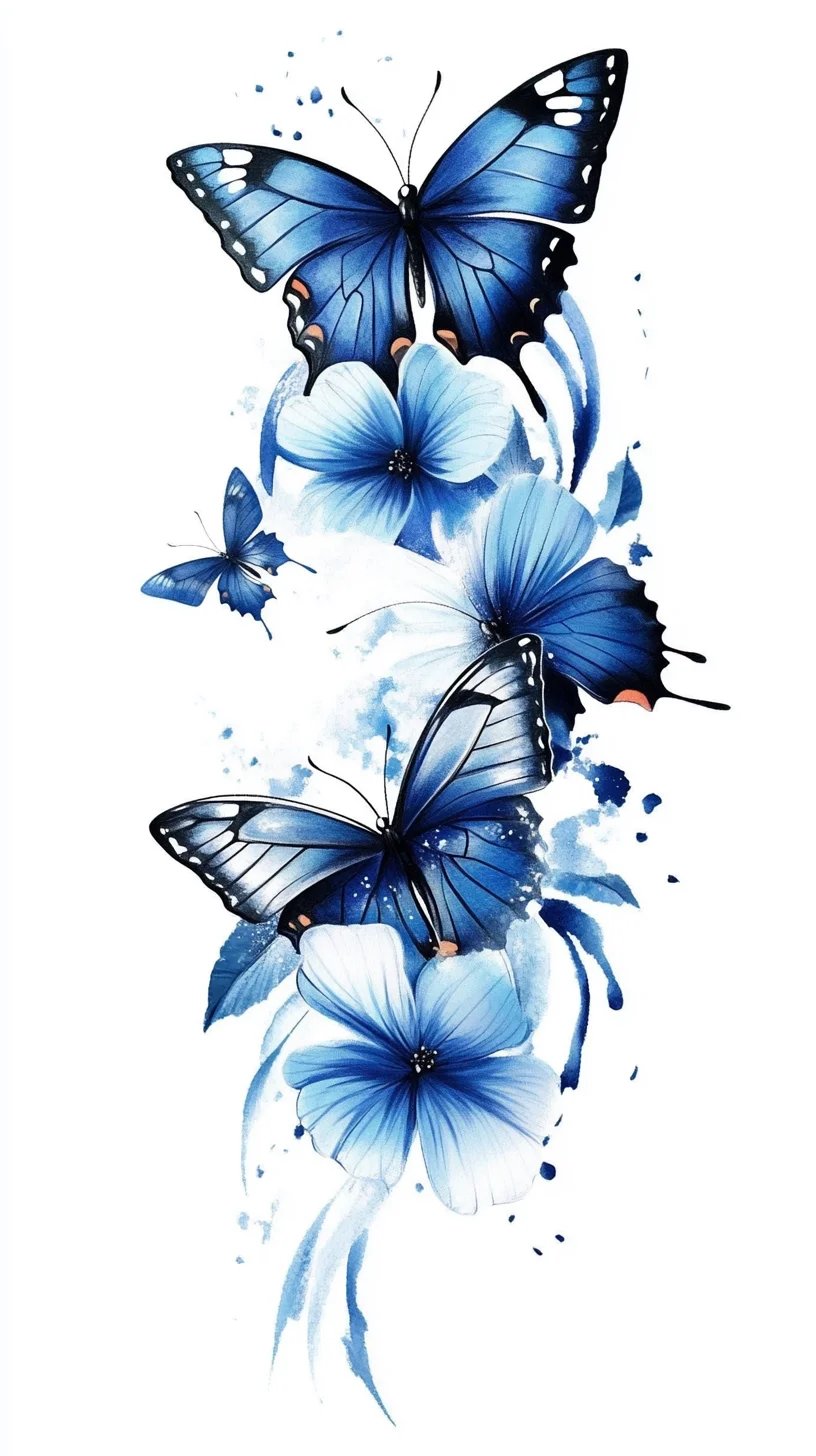 Transform Your Look with Stunning Blue Butterfly Tattoos: Nature's Elegance on Skin