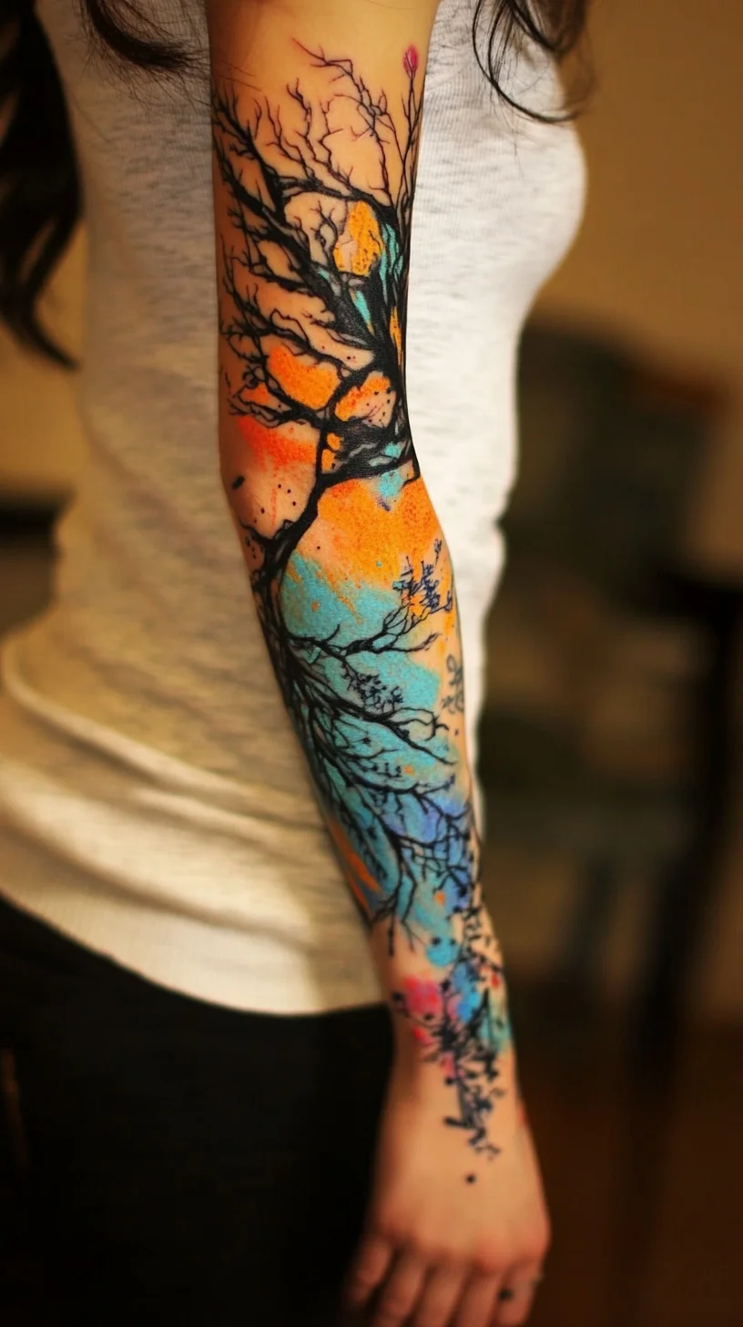 Transformative Tree of Life Tattoo: A Colorful Expression of Nature's Beauty