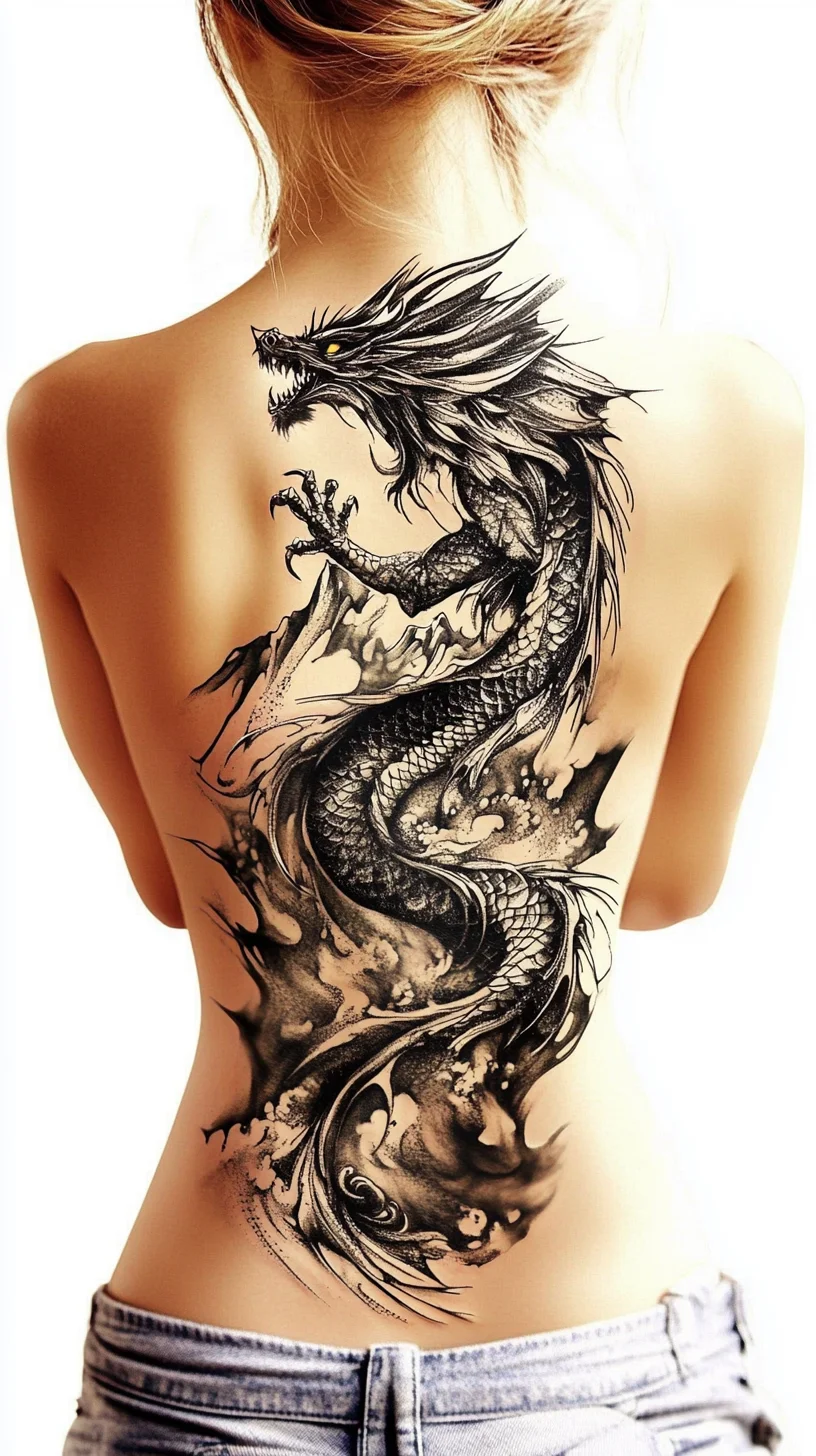 Unleash Your Inner Warrior with This Breath-Taking Dragon Tattoo Masterpiece