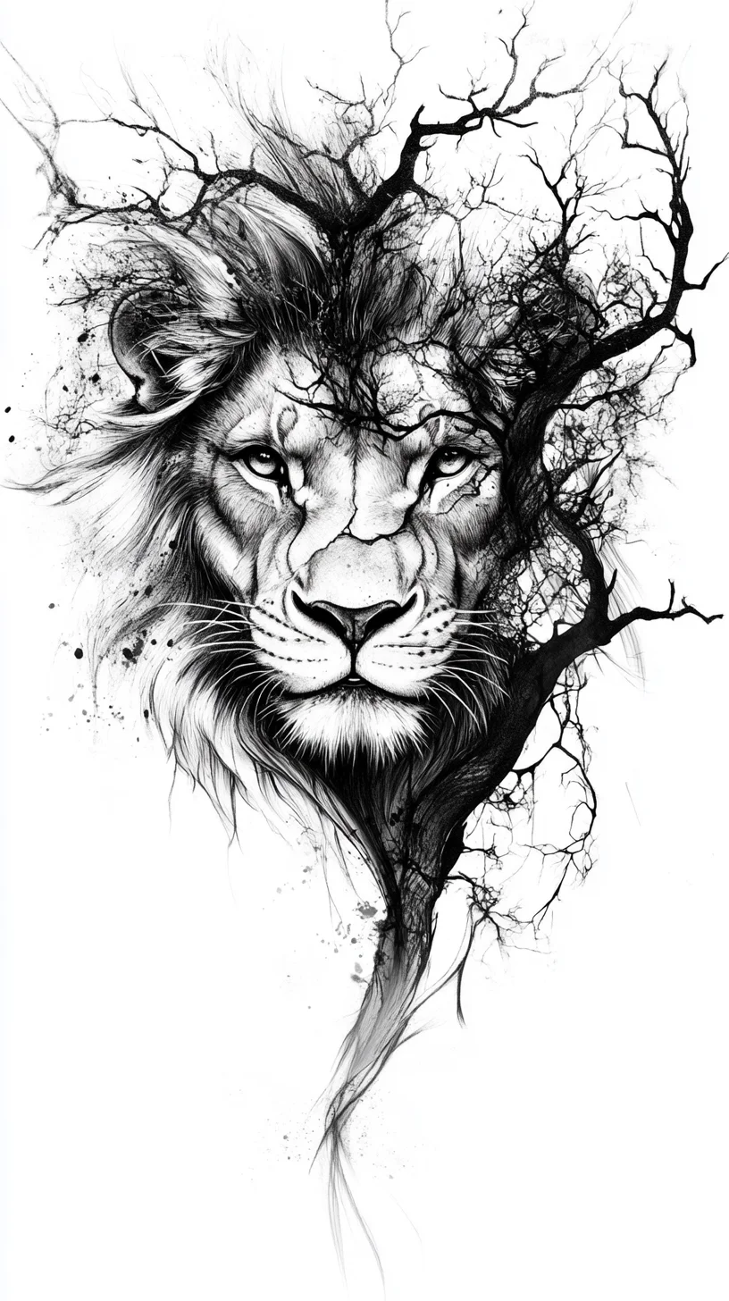 Unleash Your Wild Side: Captivating Lion Ink Art for the Fearless At Heart