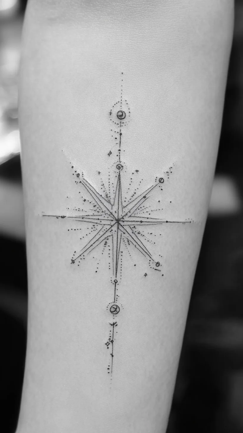 Unlock Your Inner Voyager with This Stunning Compass-Inspired Tattoo Design