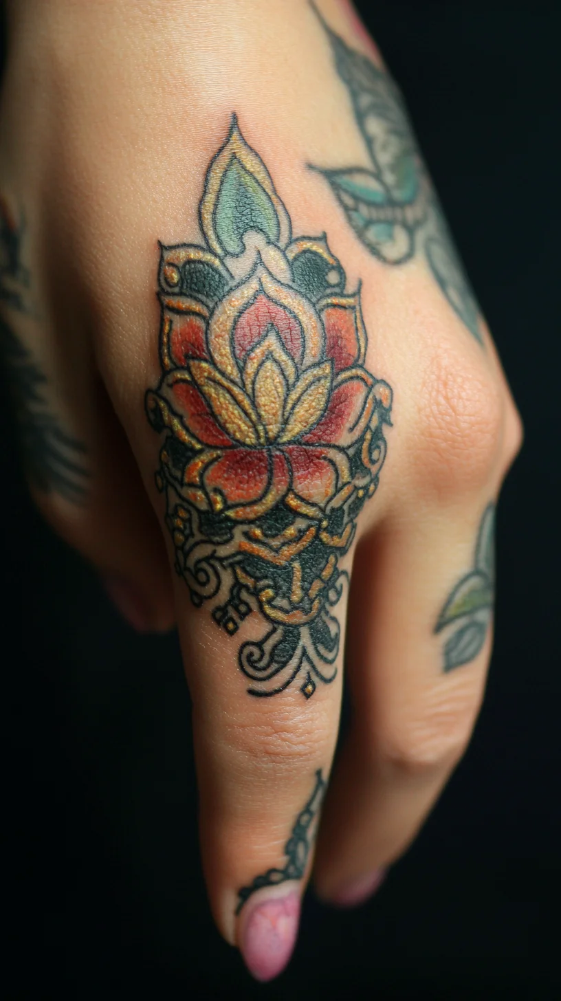 Vibrant Floral Hand Tattoo: A Bold Statement of Elegance and Individuality