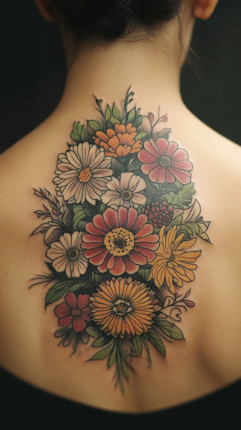 Vibrant Floral Tattoo: A Blooming Expression of Individuality and Beauty