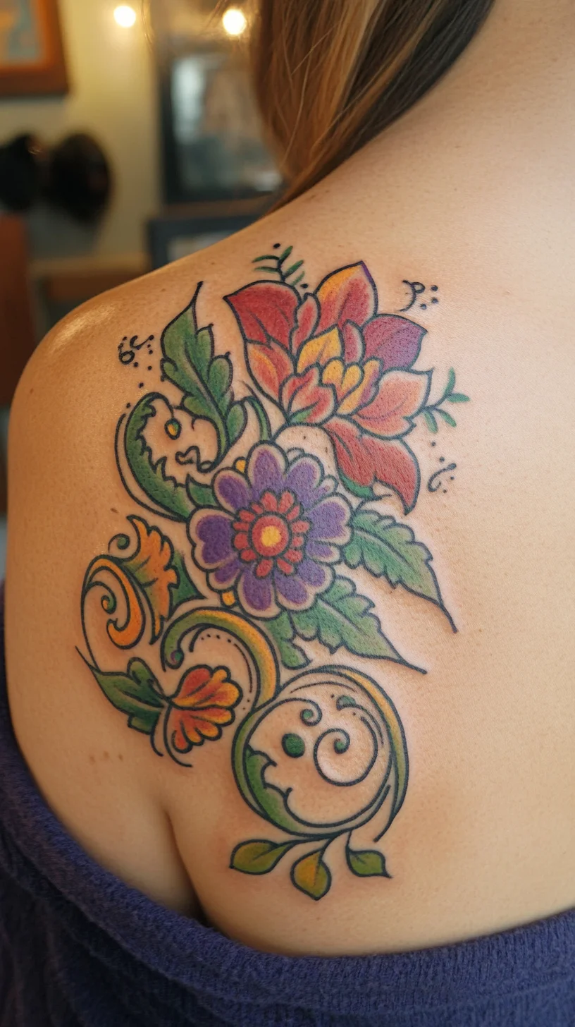 Vibrant Floral Tattoo: Embrace Nature’s Beauty on Your Skin