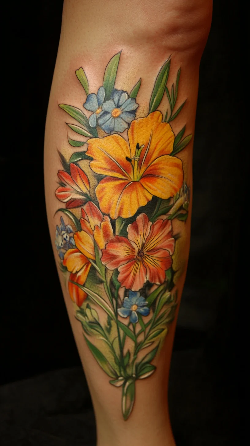 Vibrant Floral Tattoos: A Colorful Expression of Nature on Skin