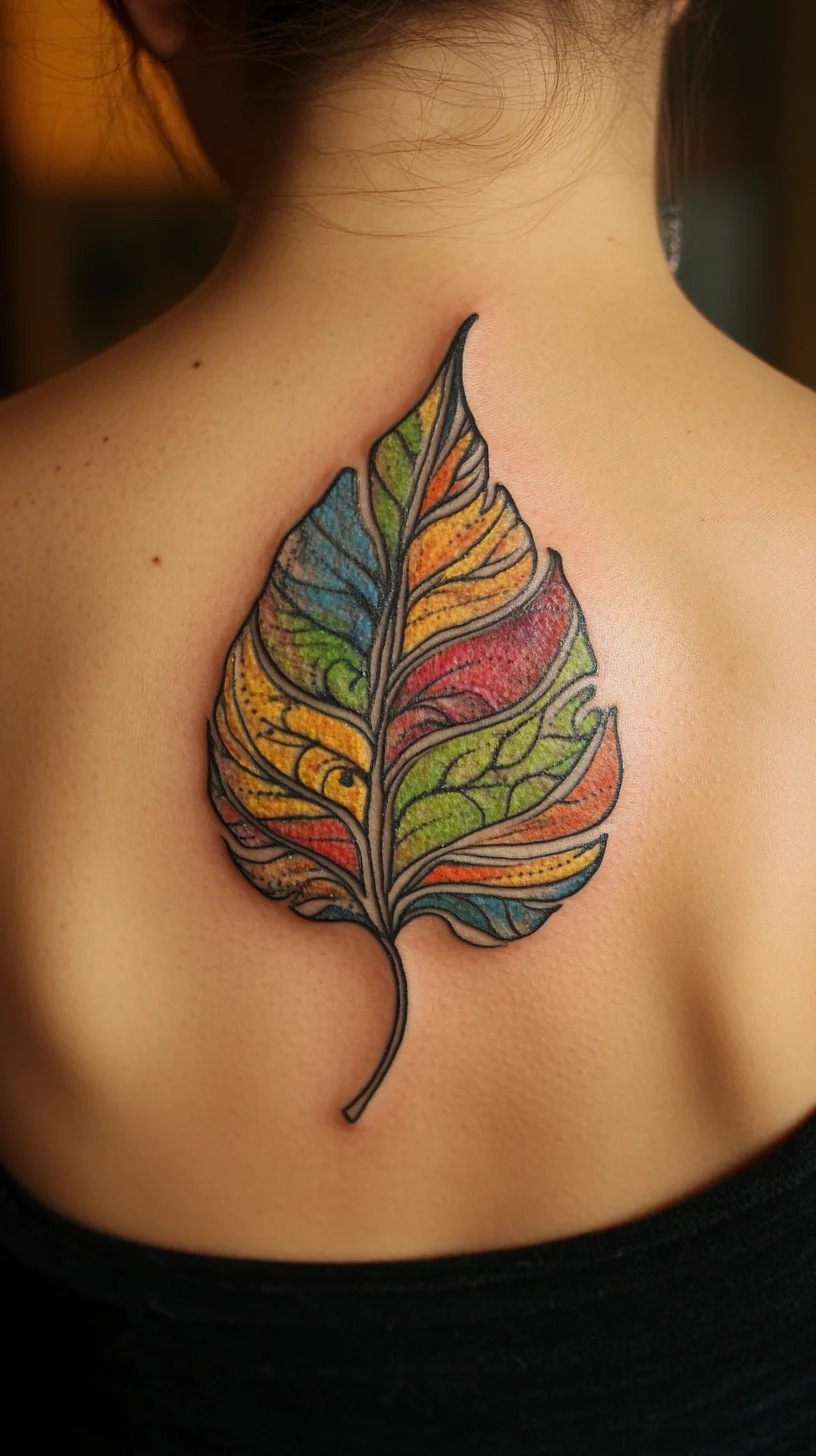 Vibrant Leaf Tattoo: A Colorful Tribute to Nature’s Beauty