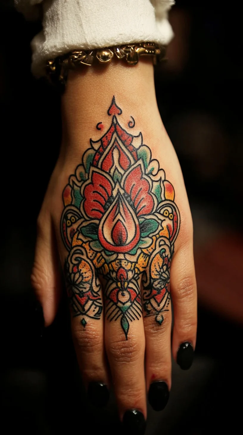 Vibrant Mandala Tattoo: A Burst of Color on Your Skin